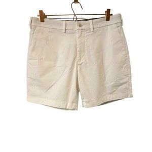 Express Solid 6" Hyper Stretch Chino Shorts Mens 32" White